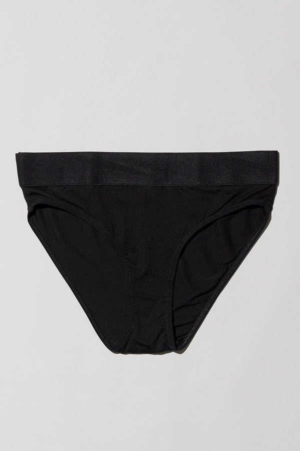 BASERANGE Stretch Flared Briefs UNEL Collection Ribbed Cotton Portugal BAS-UNEL-BL-000-HEI Black